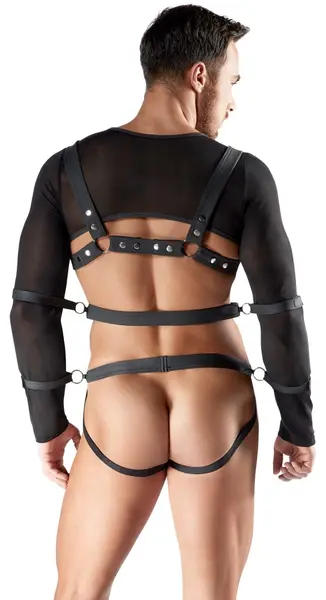 Svenjoyment Muški Bondage Set 2XL - Crni Powernet pojas i Jock komplet