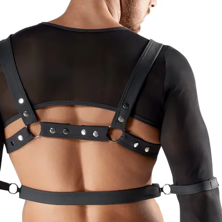 Svenjoyment Bondage Set M - Crni Powernet intimni outfit sa narukvicama