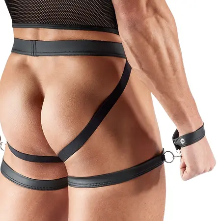 Svenjoyment Bondage Mrežasti Set S - Muški Pojas i Komplet za Vezivanje, Crni
