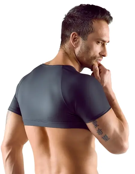 Svenjoyment Crni Mrežasti Crop Top L Mat Izgled Podesivi Kaiš