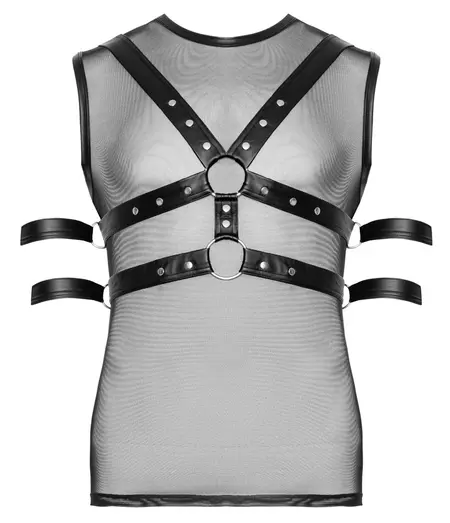Svenjoyment Bondage Muška Powernet Majica i Set za Vezivanje Crni S