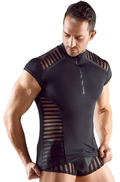Svenjoyment Moderna Mikrofiber Košulja 2XL sa Prozirnim Trakastim Panelima