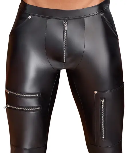 NEK Muške Mat Crne Pantalone M sa Više Rajsferšlusa i Džepova
