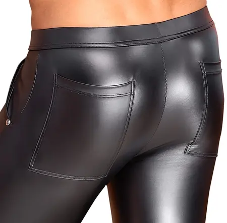 NEK Muške Mat Crne Pantalone S sa Rajsferšlus Detaljima i Džepovima