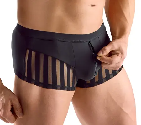 Svenjoyment Muške pantalone od mikrofibera S sa prozirnim umecima u obliku traka