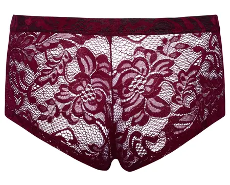 Svenjoyment Men's Lace Pants XL Dark Red Floral Stretch Fit
