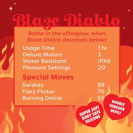 Unihorn Blaze Diablo silikonski intimni uređaj sa pokretima jezika 9cm crveni