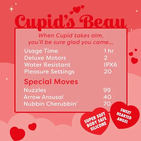 Unihorn Cupids Beau vibrator sa srcolikim jezikom, roze, 9cm