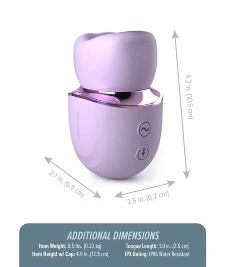JimmyJane Hello Kiss Pro Compact Lay-On Vibrator with Suction & Licking Modes