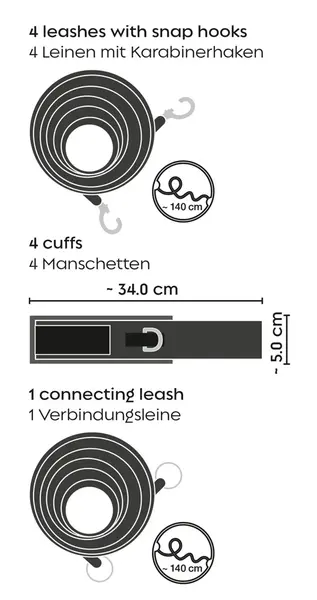 You2Toys Bondage Set 9 pcs Black - Versatile Adjustable System
