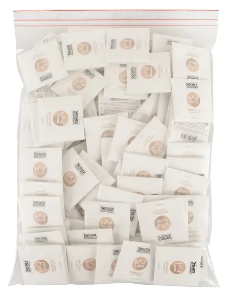 Secura Original 100 komada transparentni lateks, vegan, svilenkast finiš 53mm