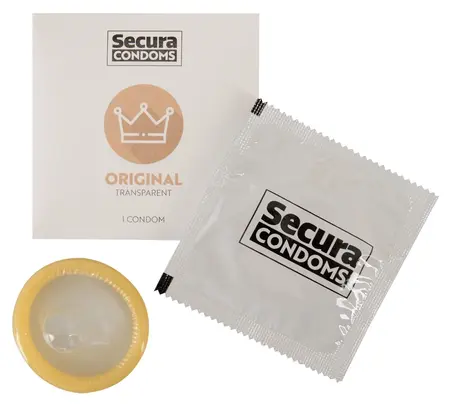 Secura Original 100 komada transparentni lateks, vegan, svilenkast finiš 53mm