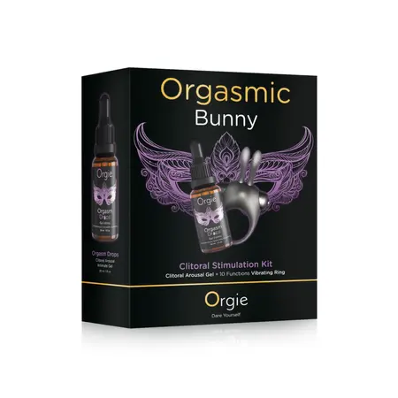 Orgie Orgasmic Bunny Kit za Stimulaciju sa Vibrirajućim Prstenom i Gelom
