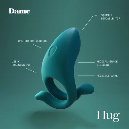 Dame Hug Podesivi Silikonski Intimni Prsten USB-C Vodootporan Tamno Zelena