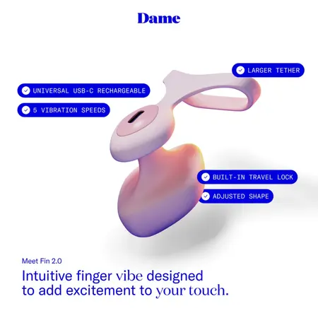 Dame Fin 2.0 Quartz - Kompaktni Sistem Vibracije za Prste, USB-C, Vodootporan