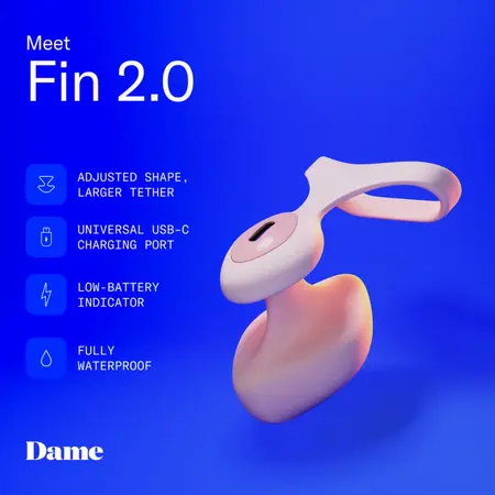 Dame Fin 2.0 Quartz - Kompaktni Sistem Vibracije za Prste, USB-C, Vodootporan