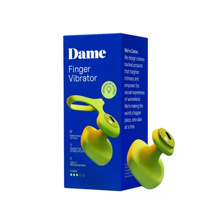 Dame Fin 2.0 Citrus - Kompaktni Intimni Uređaj za Prste, Vodootporan, USB-C
