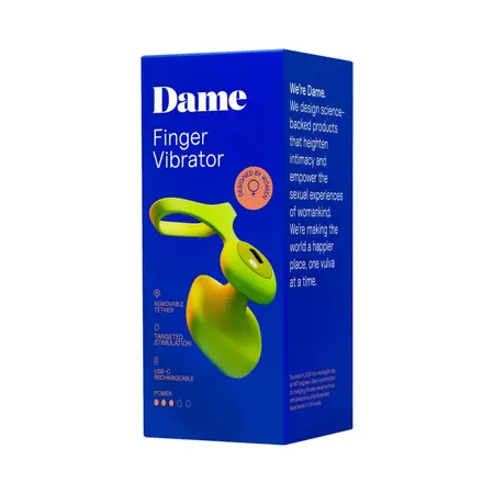Dame Fin 2.0 Citrus - Kompaktni Intimni Uređaj za Prste, Vodootporan, USB-C
