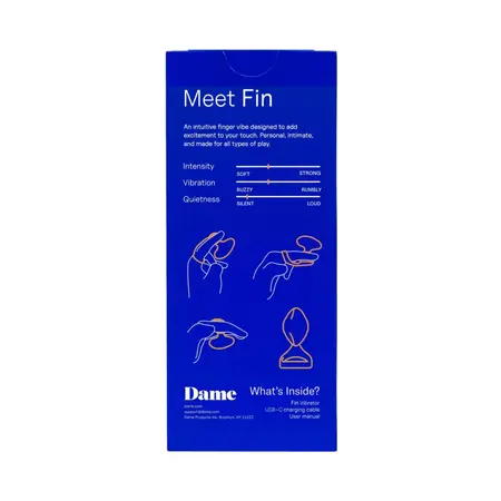 Dame Fin 2.0 Citrus - Kompaktni Intimni Uređaj za Prste, Vodootporan, USB-C
