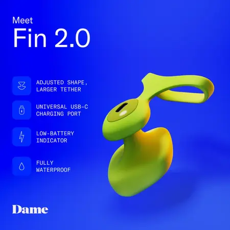 Dame Fin 2.0 Citrus - Kompaktni Intimni Uređaj za Prste, Vodootporan, USB-C