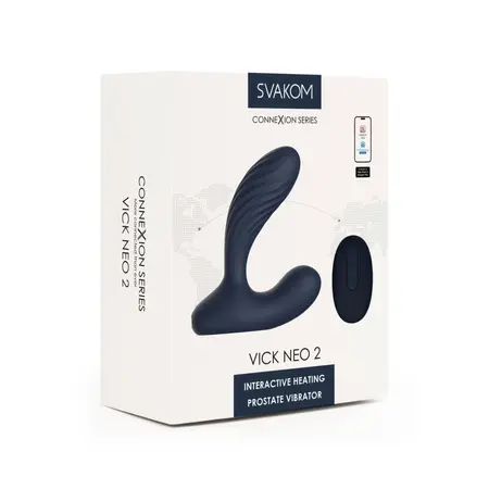 SVAKOM Vick Neo 2 Navy Blue - Dvostruki Intimni Uređaj sa Kontrolom preko Aplikacije