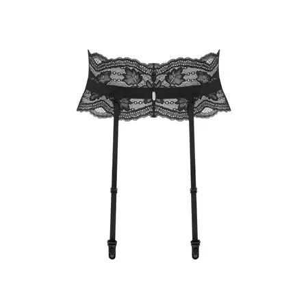 Obsessive Nutris Crni Lace Pojas za Podvezice M/L - Podesiv, Elegantan Dizajn