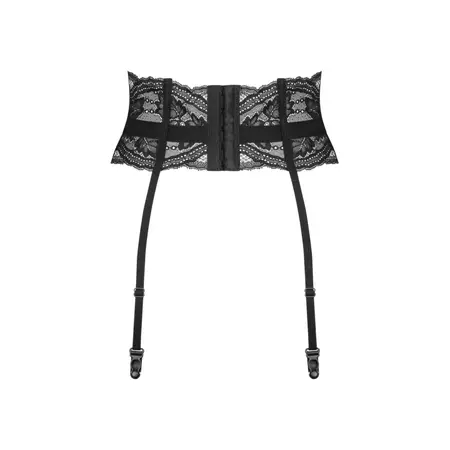 Obsessive Nutris Crni Lace Pojas za Podvezice XS/S - Podesiv, Elegantan Dizajn