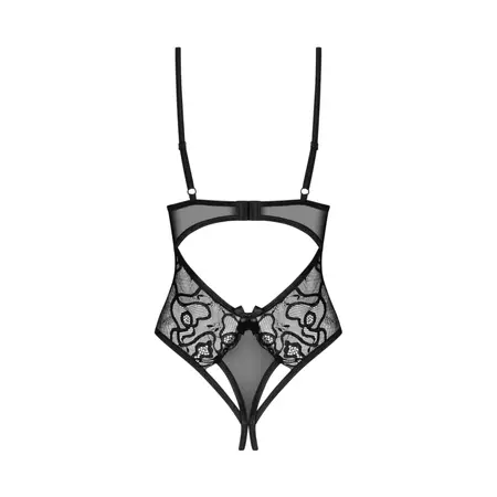 Obsessive Blomentis Crni Open Design Teddy XL/2XL Podesiva Čipka