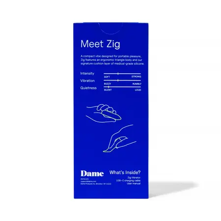 Dame Zig Compact Vibrator Magenta - Ergonomic & USB-C Rechargeable