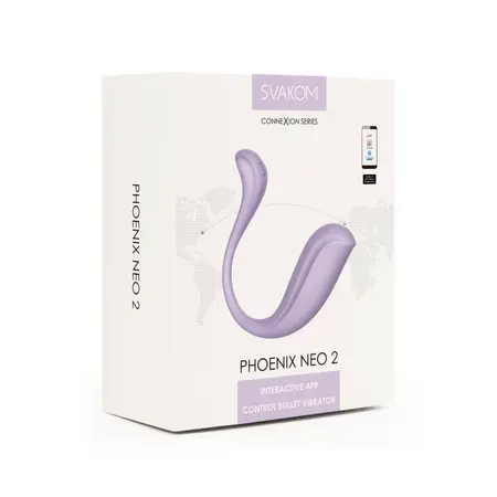 Svakom Phoenix Neo 2 Aplikacijom Kontrolisan Bullet Vibrator Lavender, USB Punjiv