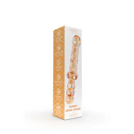 Nobu Honey Dual Wand Orange Glass Double-Ended Massager 21 cm