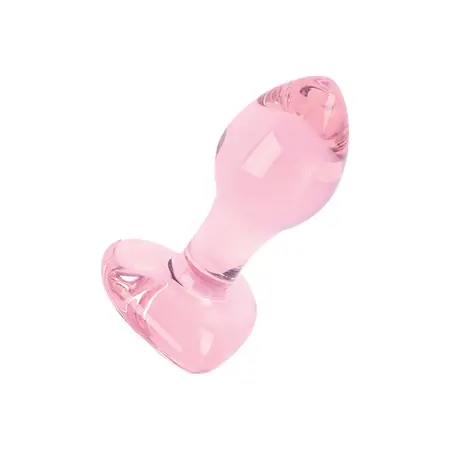 Nobu Rose Heart Glass Plug Pink - Decorative Borosilicate Model
