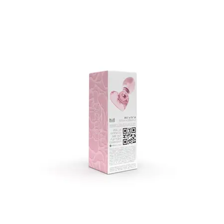 Nobu Rose Heart Glass Plug Pink - Decorative Borosilicate Model
