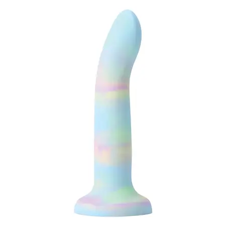 Nobu DG25 Rainbow Large Silicone Model with Suction Cup, Tie-Dye Finish