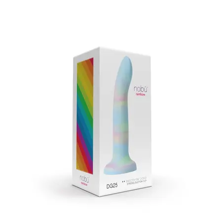 Nobu DG25 Rainbow Large Silicone Model with Suction Cup, Tie-Dye Finish
