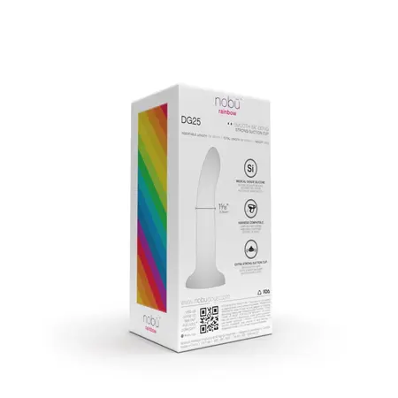 Nobu DG25 Rainbow Large Silicone Model with Suction Cup, Tie-Dye Finish