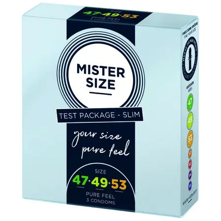 Mister Size Test Kutija Kondoma 47/49/53 mm Ultra-Tanki Veganski 3 kom