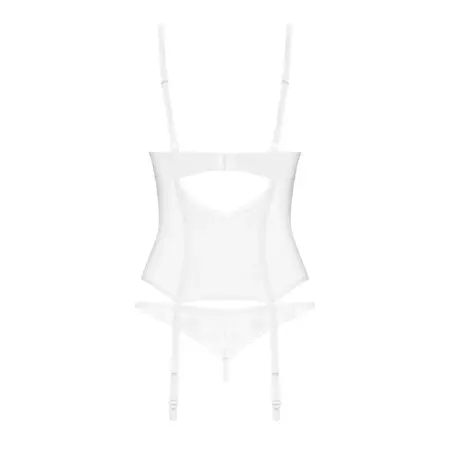Obsessive Alissium Beli Korset Set M/L sa Čipkastim Akcentima