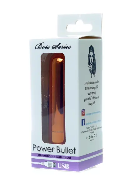 Power Bullet Mini Vibrator 8cm Rose Gold - 10 Modes, Waterproof, USB