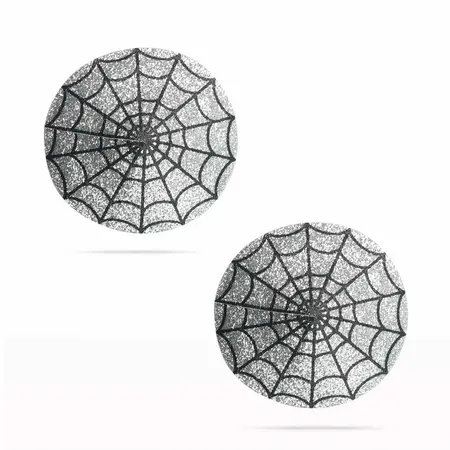 Lovetoy Nipple Covers Spiderweb Design Reusable Black 2pcs Set