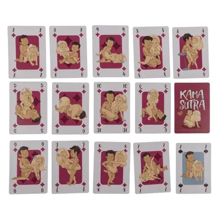 Kama Sutra Comic Playing Cards 54pcs - Humorous Game Deck, 9x6.5cm