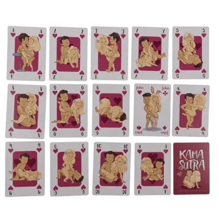 Kama Sutra Comic Playing Cards 54pcs - Humorous Game Deck, 9x6.5cm