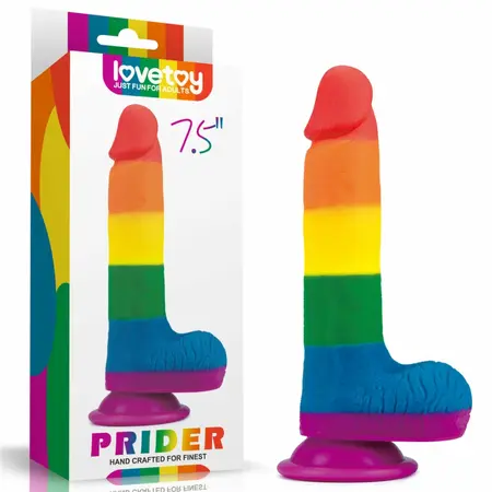 Lovetoy Prider Silicone Rainbow Model with Suction Cup 19.5cm