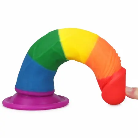 Lovetoy Prider Silicone Rainbow Model with Suction Cup 18.5 cm