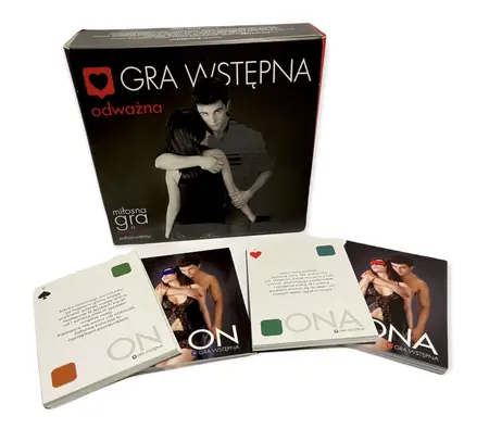 Love Academy Couples Game Set with Massage Oil and Blindfold, 54 Cards