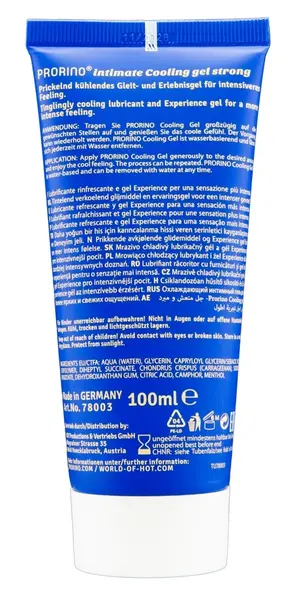 PRORINO Cooling Gel Strong 100 ml - Water-Based Enhancing Gel