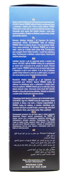 PRORINO Cooling Gel Strong 100 ml - Water-Based Enhancing Gel