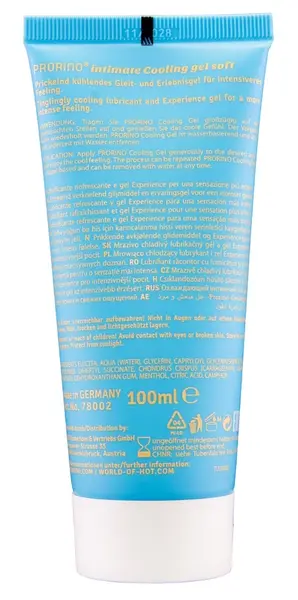 PRORINO Cooling Gel Soft 100ml - Water-Based Refreshing Formula