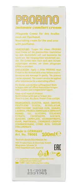 PRORINO Intimate Comfort krema za analnu negu 100ml - Umirujuća formula