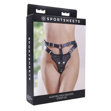 Sportsheets Aurora visoki pojas podesiv crni maks. 152 cm